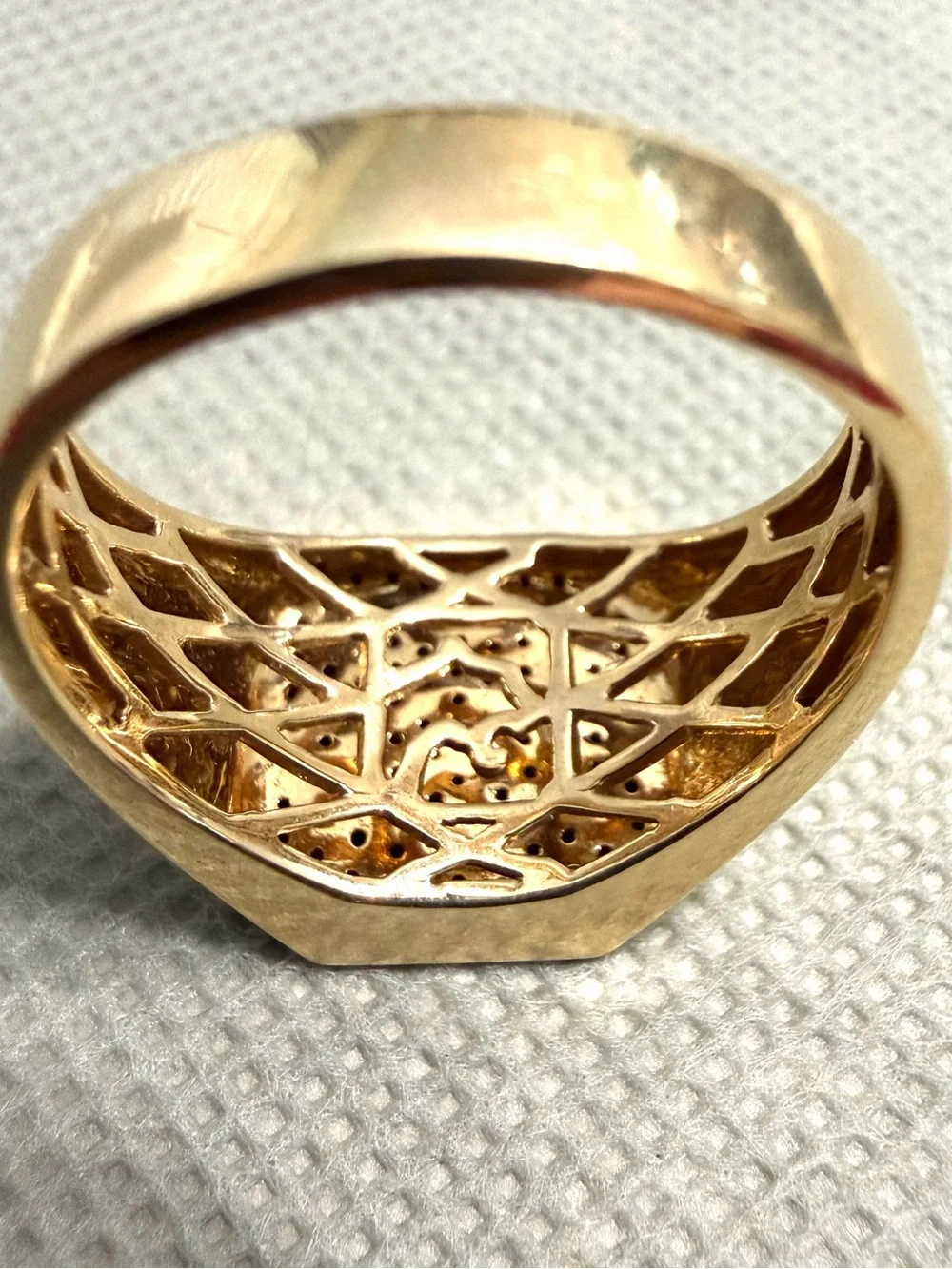 Men's Effy 14K Yellow Gold Black Diamond Signet Ring